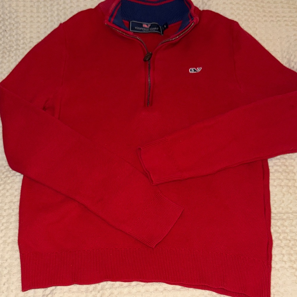 Vineyard Vines Boy’s Zip-Up Red Sweater